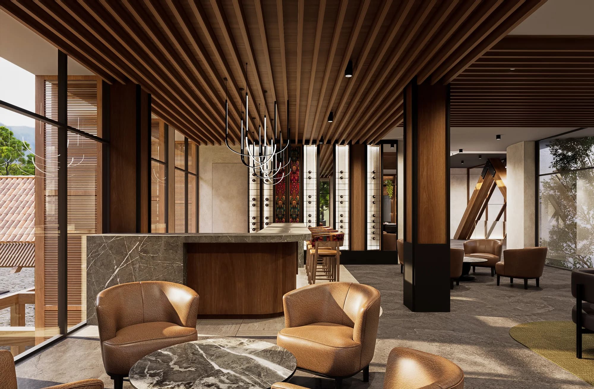 Visualización del lounge de Hacienda Santa María